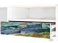 Móvel De Tv* Mueble de TV - 115х59х48 cm - T3 - Landscape, Branco Bege