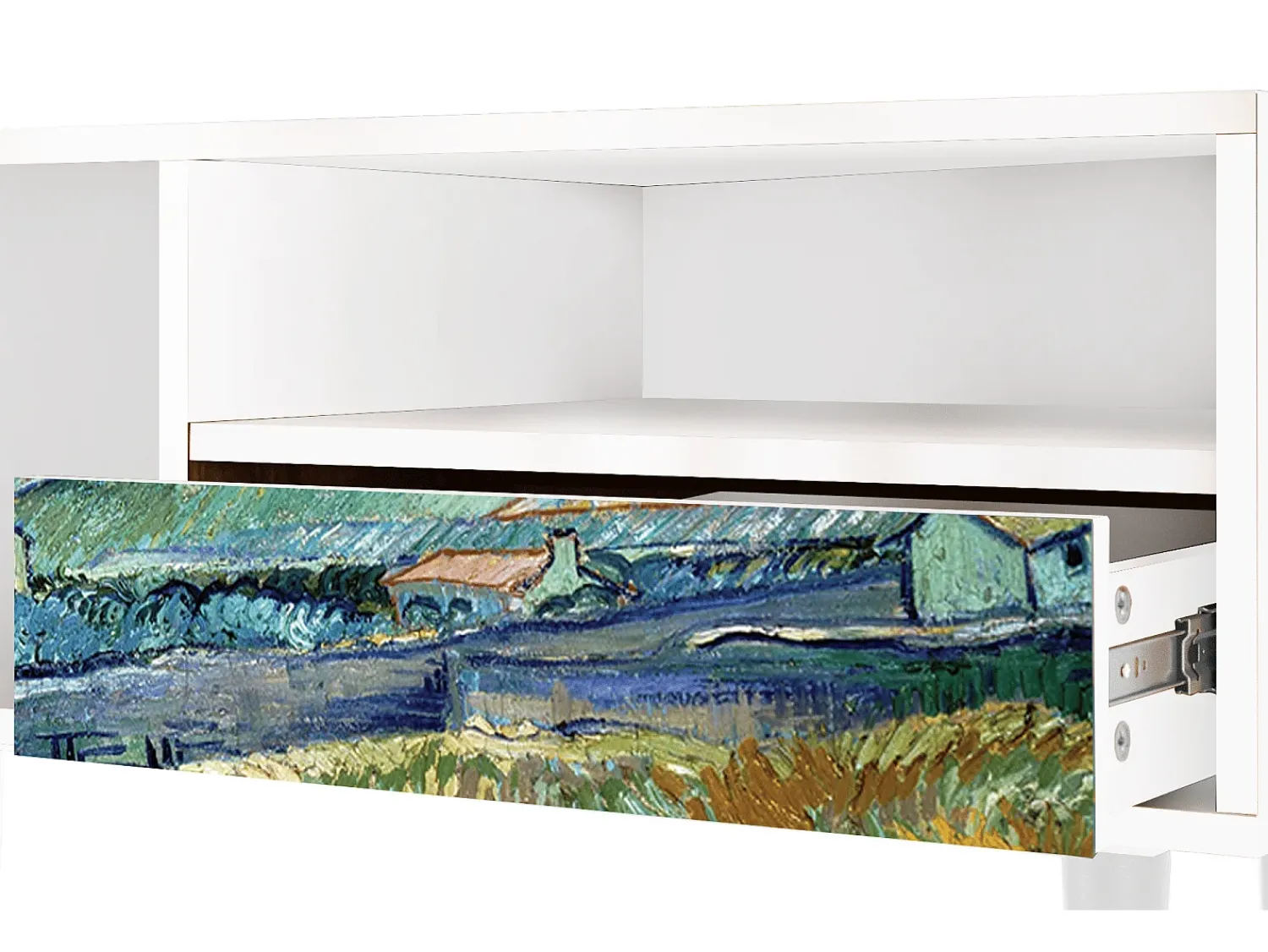 Móvel De Tv* Mueble de TV - 115х59х48 cm - T3 - Landscape, Branco Bege
