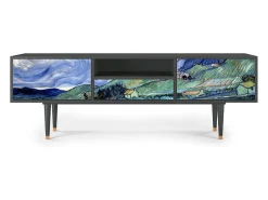 Móvel De Tv* Mueble de TV - 170х59х41 cm - T6 - Landscape, Antracite Cinza antracite