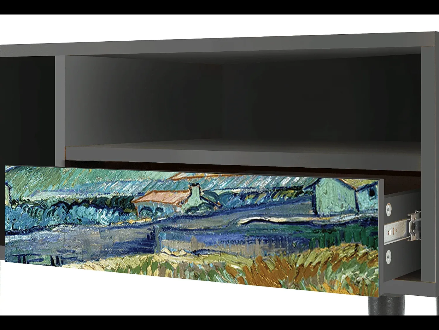 Móvel De Tv| Mueble de TV - 115х59х48 cm - T3 - Landscape, Antracite Cinza antracite