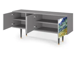 Móvel De Tv* Mueble de TV - 150х69х41 cm - T5 - Landscape, Cinza Cinzento