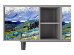 Móvel De Tv* Mueble de TV - 150х69х41 cm - T5 - Landscape, Cinza Cinzento