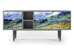 Móvel De Tv* Mueble de TV - 150х69х41 cm - T5 - Landscape, Cinza Cinzento