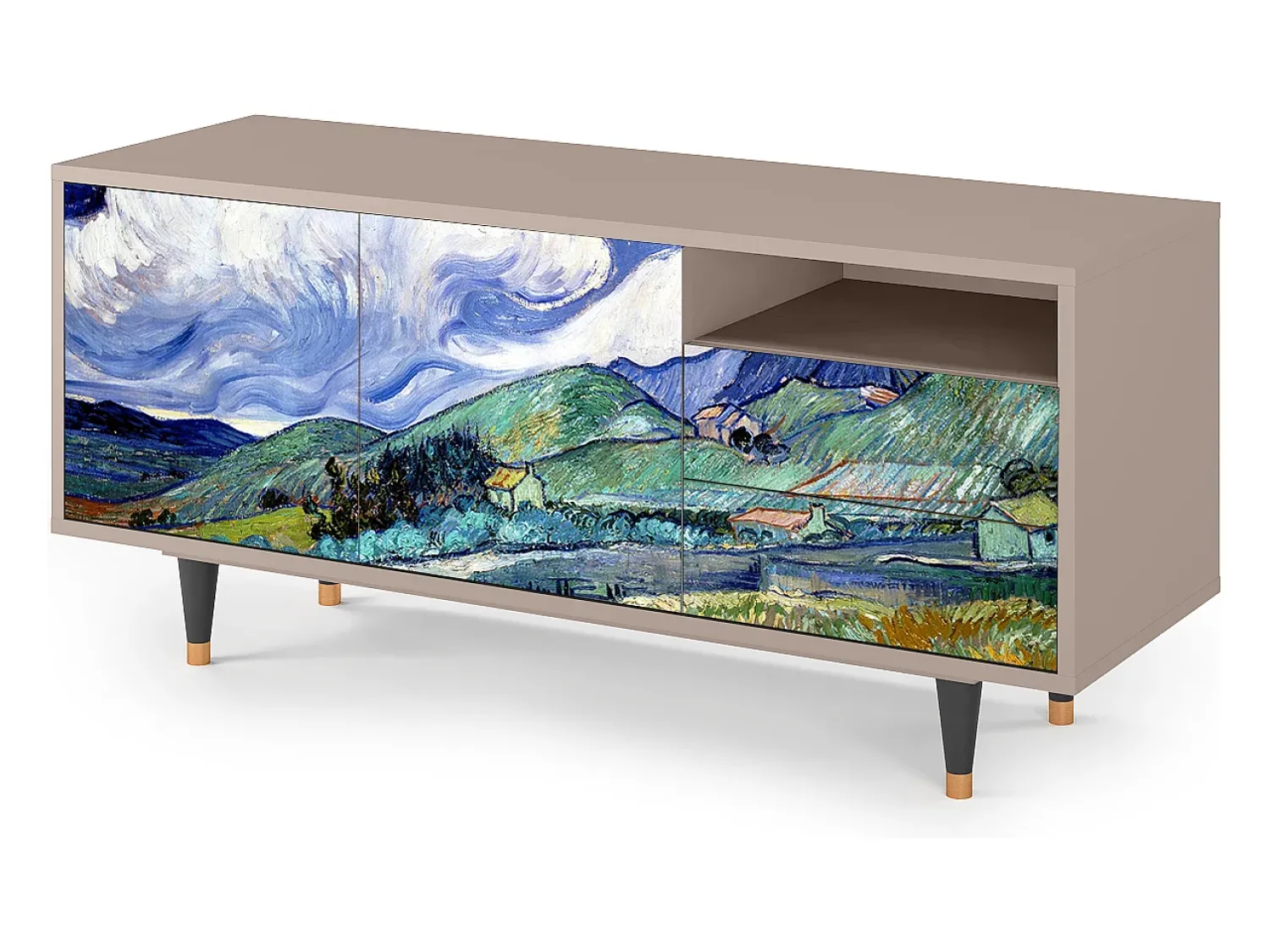 Móvel De Tv| Mueble de TV - 125х56х41 cm - T7 - Landscape, Latte Bege