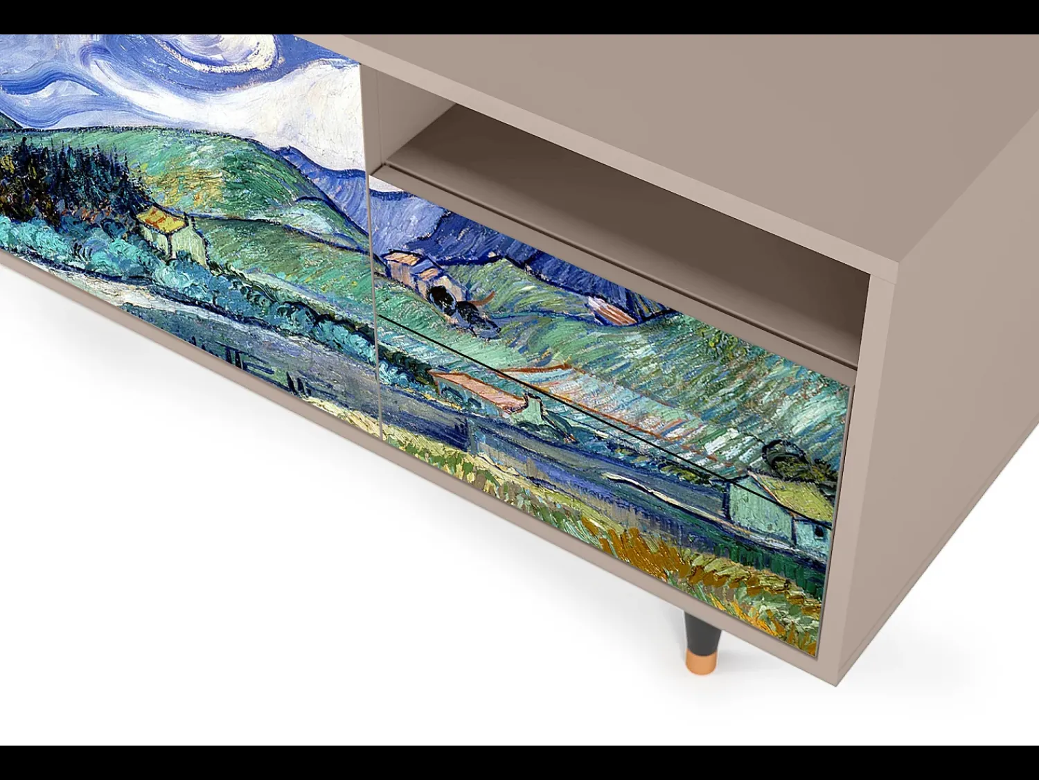 Móvel De Tv| Mueble de TV - 125х56х41 cm - T7 - Landscape, Latte Bege