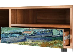 Móvel De Tv* Mueble de TV - 115х59х48 cm - T3 - Landscape, Nogueira Castanho