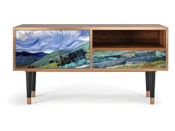 Móvel De Tv* Mueble de TV - 115х59х48 cm - T3 - Landscape, Nogueira Castanho