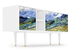 Móvel De Tv| Mueble de TV - 150х69х41 cm - T5 - Landscape, Branco Bege