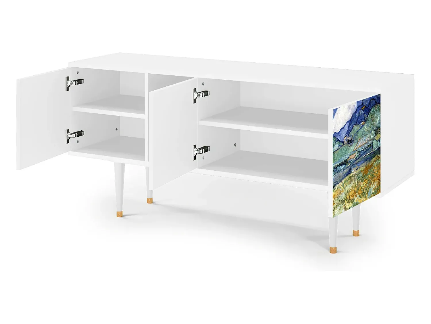 Móvel De Tv| Mueble de TV - 150х69х41 cm - T5 - Landscape, Branco Bege
