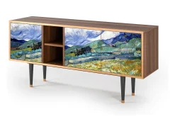 Móvel De Tv| Mueble de TV - 150х69х41 cm - T5 - Landscape, Nogueira Castanho