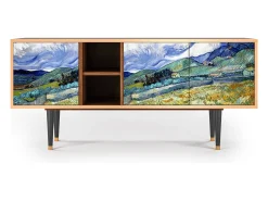 Móvel De Tv| Mueble de TV - 150х69х41 cm - T5 - Landscape, Nogueira Castanho