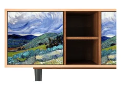 Móvel De Tv| Mueble de TV - 150х69х41 cm - T5 - Landscape, Nogueira Castanho