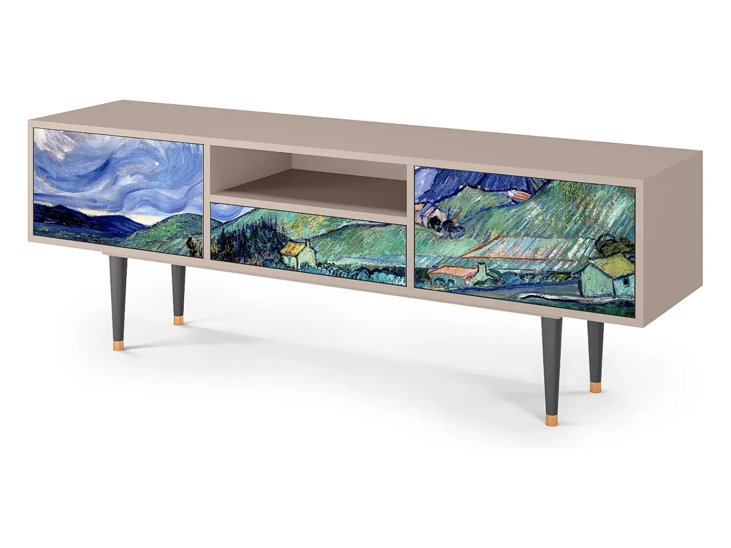 Móvel De Tv* Mueble de TV - 170х59х41 cm - T6 - Landscape, Areia Bege