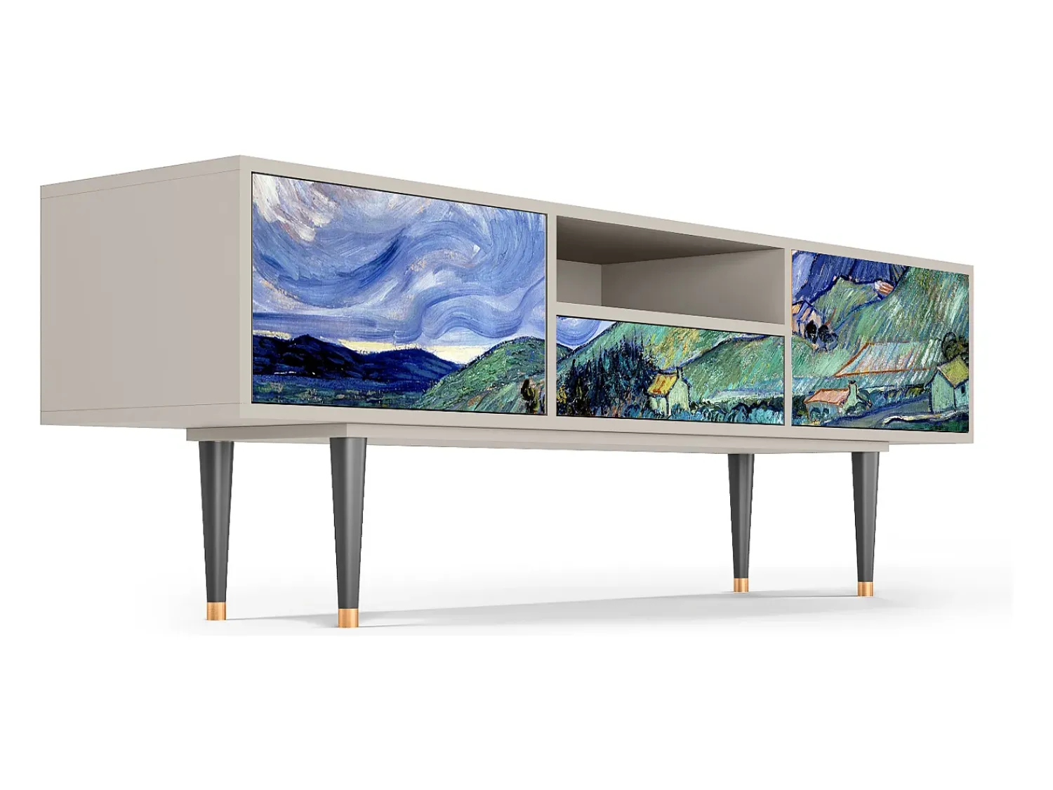 Móvel De Tv* Mueble de TV - 170х59х41 cm - T6 - Landscape, Areia Bege