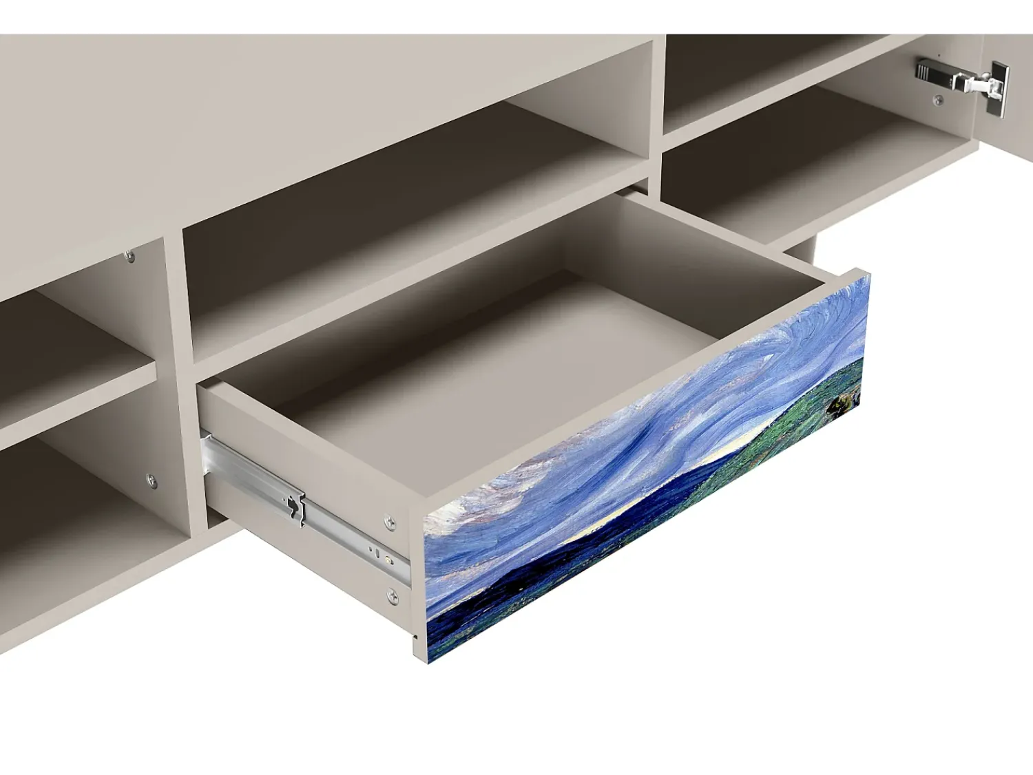 Móvel De Tv* Mueble de TV - 170х59х41 cm - T6 - Landscape, Areia Bege