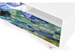 Móvel De Tv* Mueble de TV - 125х56х41 cm - T7 - Landscape, Branco Bege