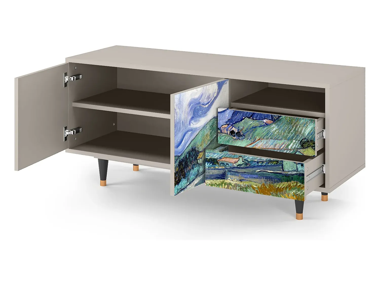 Mueble de TV - 125х56х41 cm - T7 - Landscape, Areia^ Móvel De Tv