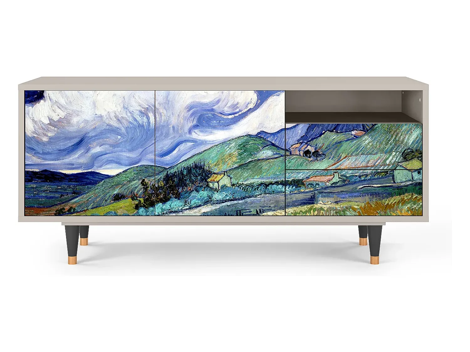 Mueble de TV - 125х56х41 cm - T7 - Landscape, Areia^ Móvel De Tv