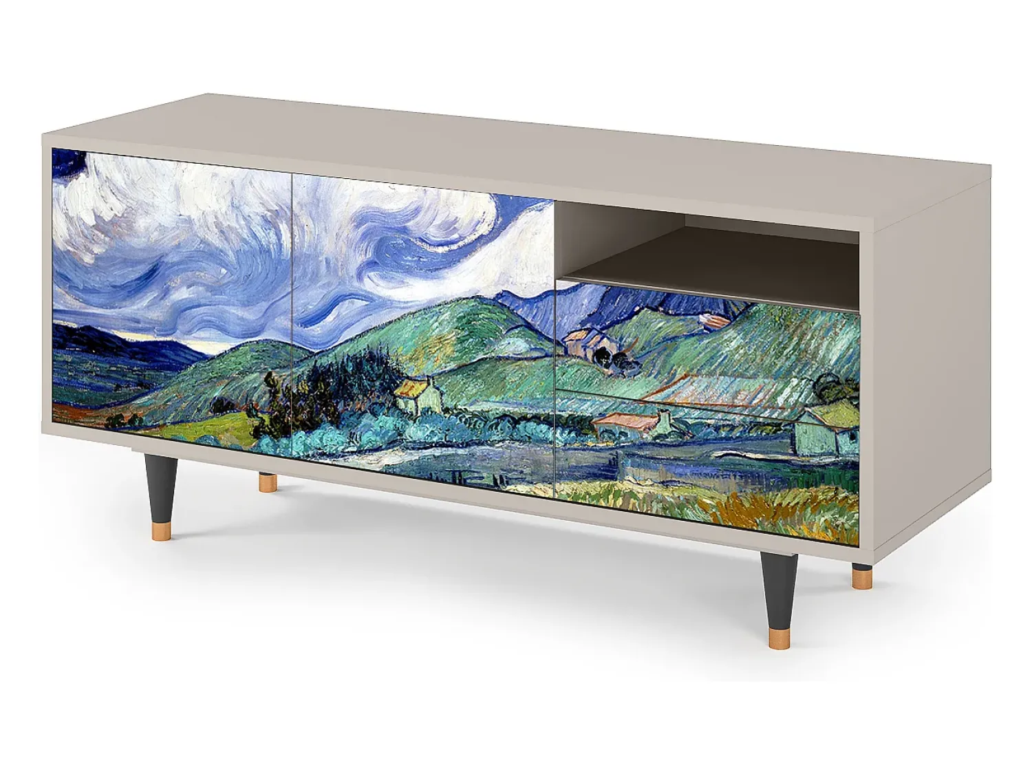 Mueble de TV - 125х56х41 cm - T7 - Landscape, Areia^ Móvel De Tv