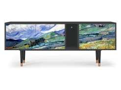 Móvel De Tv* Mueble de TV - 170х69х48 cm - T1 - Landscape, Antracite Cinza antracite