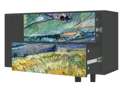 Móvel De Tv* Mueble de TV - 170х69х48 cm - T1 - Landscape, Antracite Cinza antracite