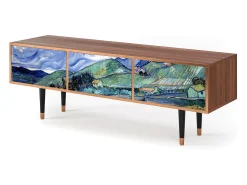 Móvel De Tv| Mueble de TV - 170х59х48 cm - T4 - Landscape, Nogueira Castanho