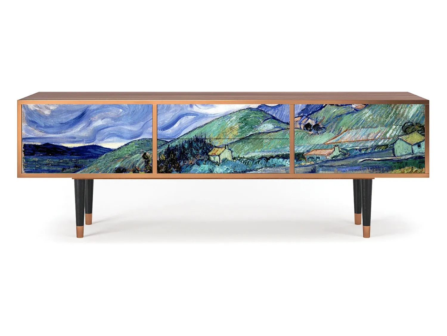 Móvel De Tv| Mueble de TV - 170х59х48 cm - T4 - Landscape, Nogueira Castanho