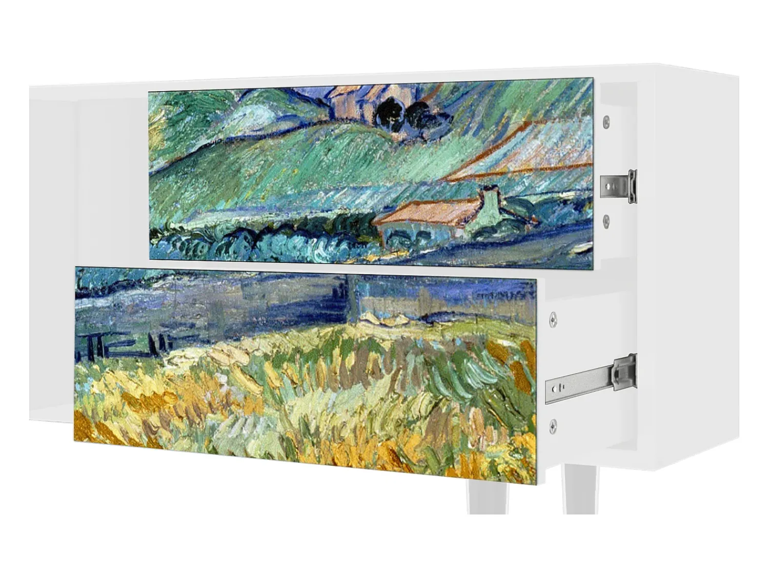 Mueble de TV - 170х69х48 cm - T1 - Landscape, Branco^ Móvel De Tv