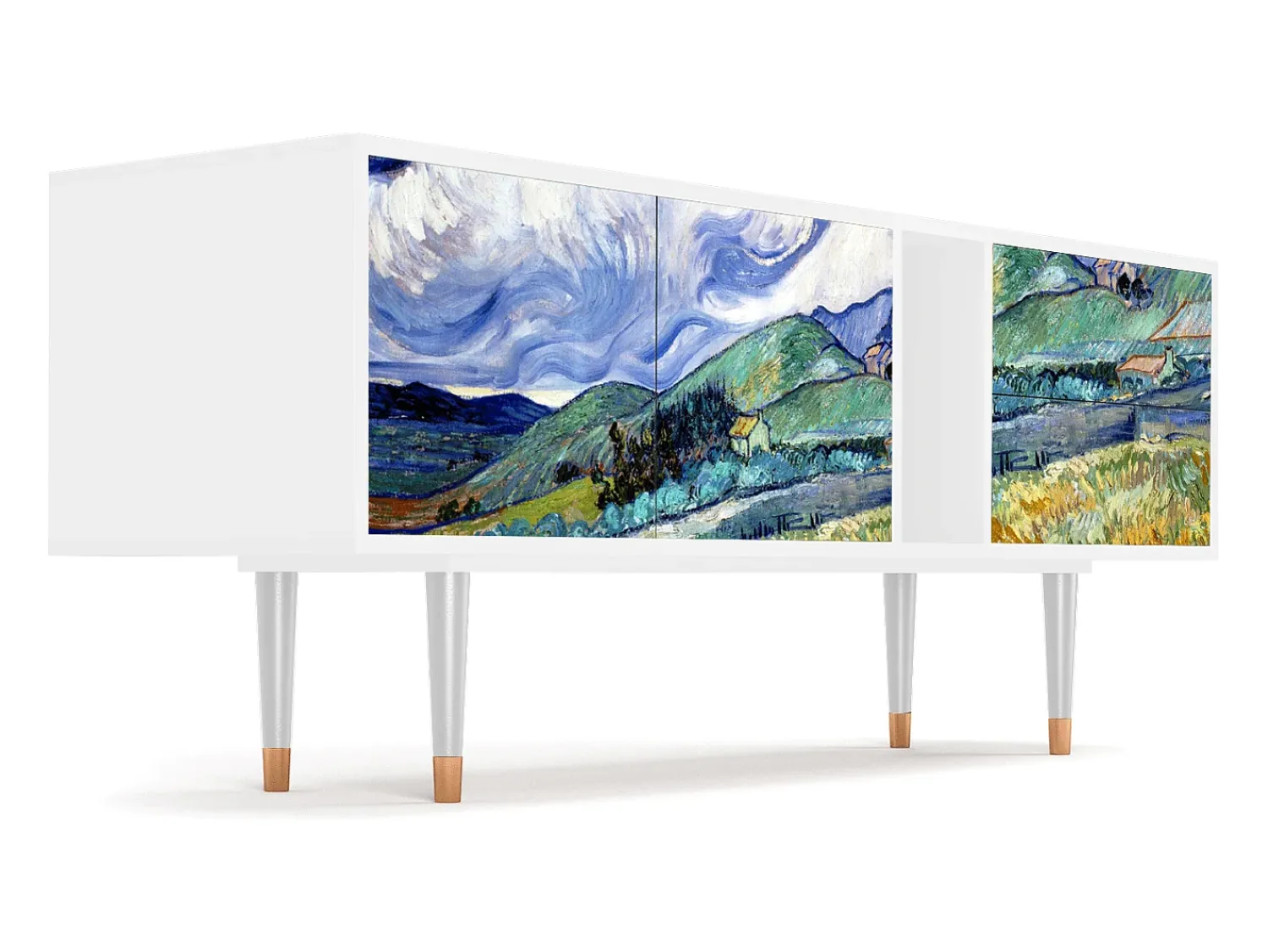 Mueble de TV - 170х69х48 cm - T1 - Landscape, Branco^ Móvel De Tv