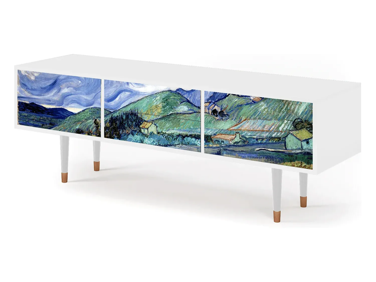 Mueble de TV - 170х59х48 cm - T4 - Landscape, Branco^ Móvel De Tv