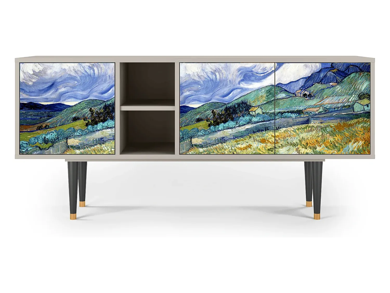 New Mueble de TV - 150х69х41 cm - T5 - Landscape, Areia Bege