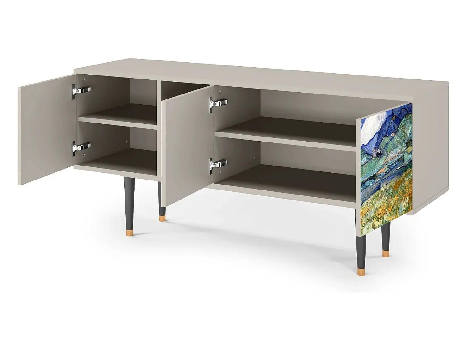 New Mueble de TV - 150х69х41 cm - T5 - Landscape, Areia Bege