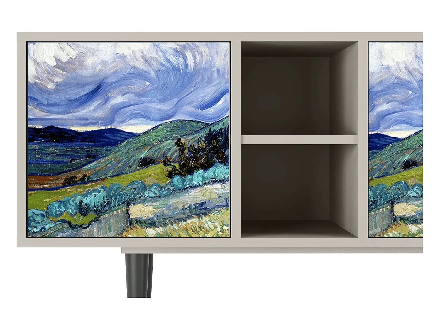 New Mueble de TV - 150х69х41 cm - T5 - Landscape, Areia Bege