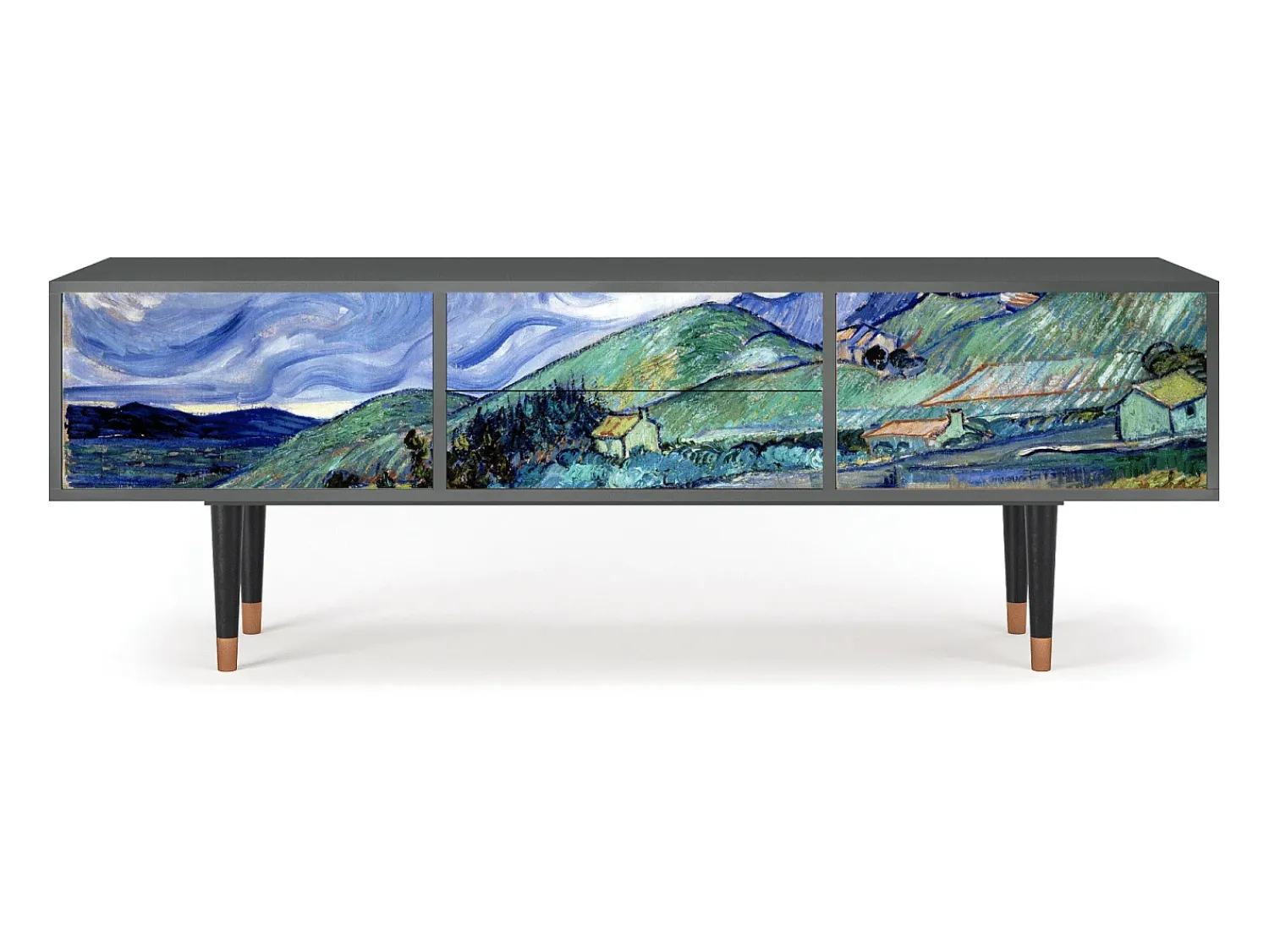 Móvel De Tv| Mueble de TV - 170х59х48 cm - T4 - Landscape, Antracite Cinza antracite