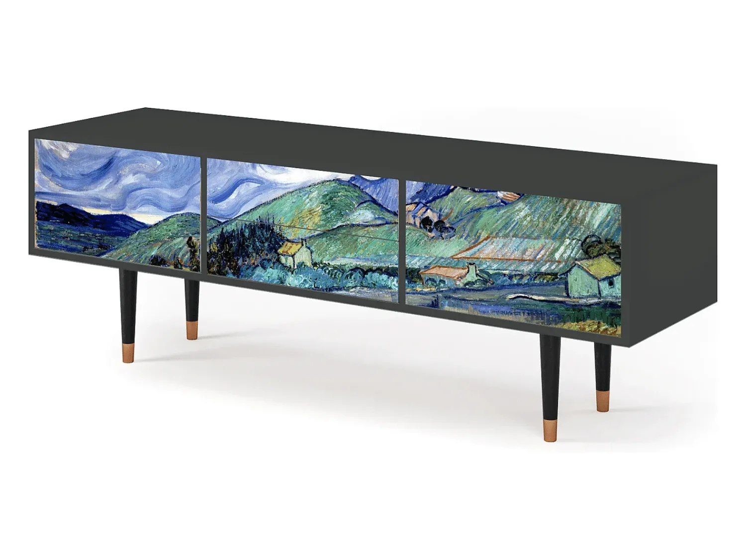 Móvel De Tv| Mueble de TV - 170х59х48 cm - T4 - Landscape, Antracite Cinza antracite