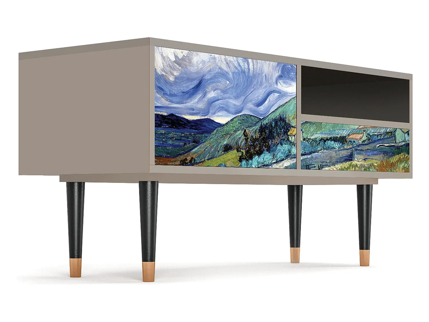 Mueble de TV - 115х59х48 cm - T3 - Landscape, Areia^ Móvel De Tv