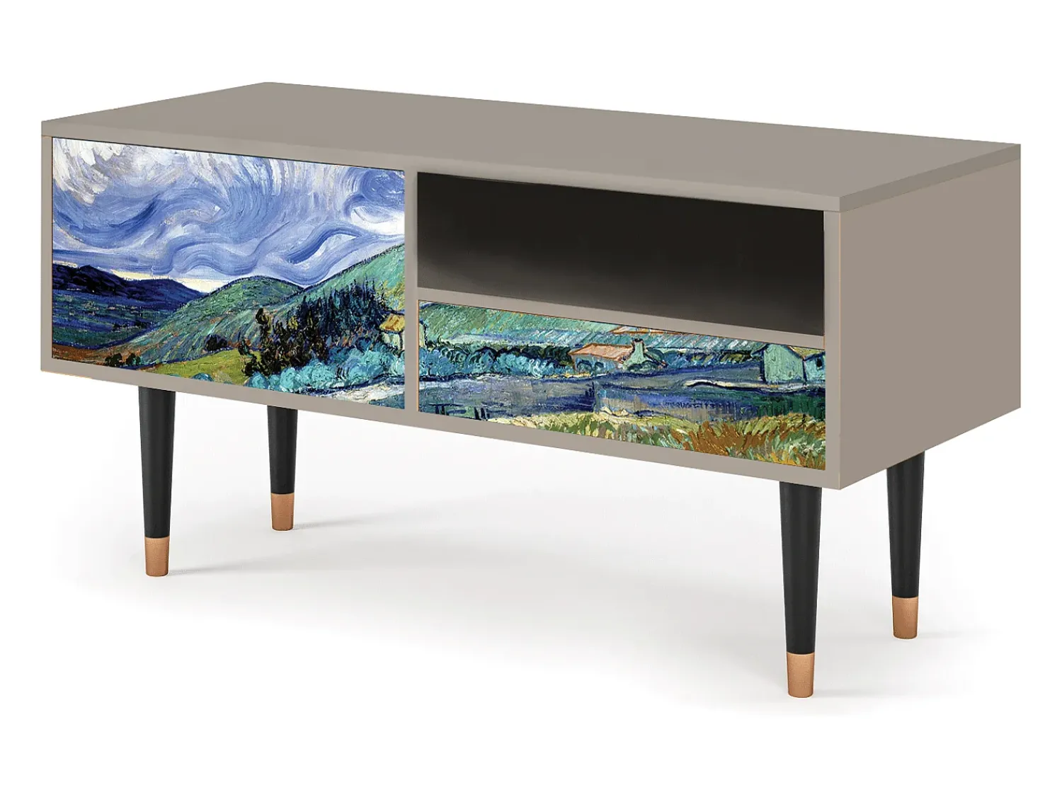 Mueble de TV - 115х59х48 cm - T3 - Landscape, Areia^ Móvel De Tv