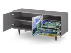 Móvel De Tv* Mueble de TV - 125х56х41 cm - T7 - Landscape, Cinza Cinzento