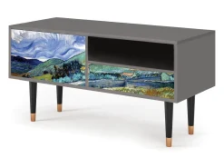 Móvel De Tv* Mueble de TV - 115х59х48 cm - T3 - Landscape, Cinza Cinzento