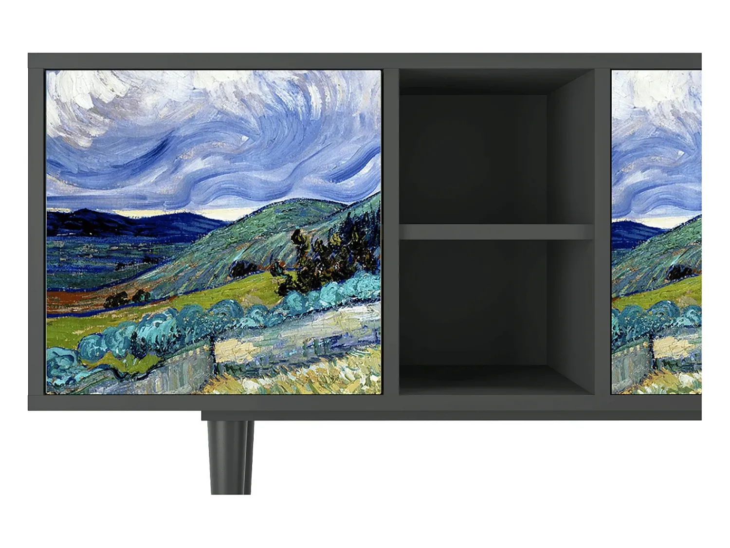 Mueble de TV - 150х69х41 cm - T5 - Landscape, Antracite^ Móvel De Tv