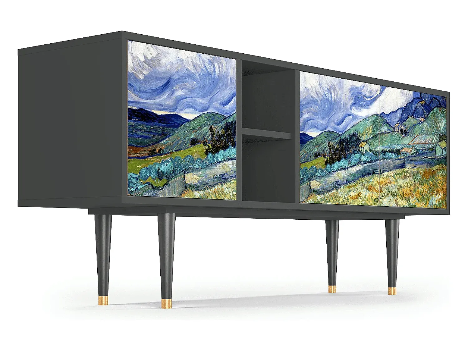 Mueble de TV - 150х69х41 cm - T5 - Landscape, Antracite^ Móvel De Tv
