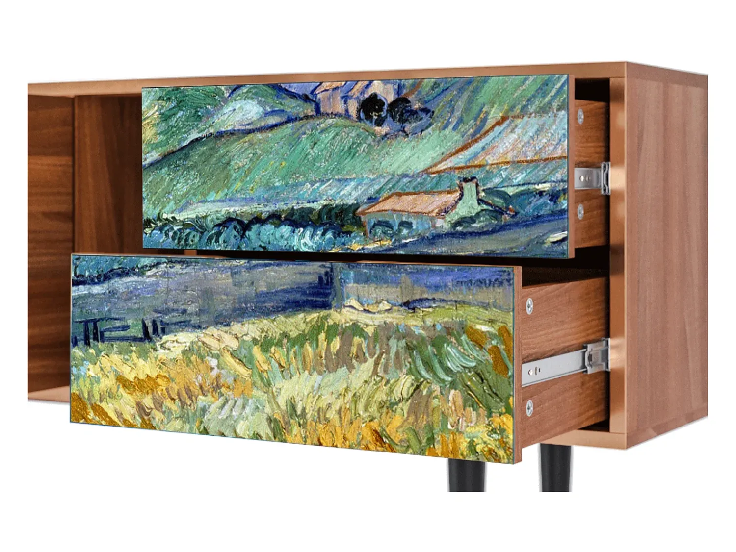 Móvel De Tv| Mueble de TV - 170х69х48 cm - T1 - Landscape, Nogueira Castanho