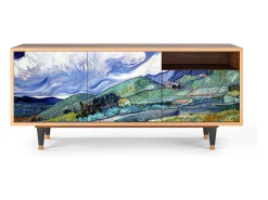 Móvel De Tv| Mueble de TV - 125х56х41 cm - T7 - Landscape, Nogueira Castanho
