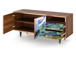Móvel De Tv| Mueble de TV - 125х56х41 cm - T7 - Landscape, Nogueira Castanho