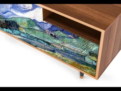 Móvel De Tv| Mueble de TV - 125х56х41 cm - T7 - Landscape, Nogueira Castanho