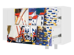 Hot Mueble de TV - 170х69х48 cm - T1 - Le Séchage des voiles , Branco Bege