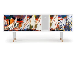 Hot Mueble de TV - 170х69х48 cm - T1 - Le Séchage des voiles , Branco Bege