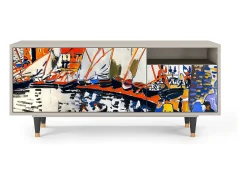 Móvel De Tv* Mueble de TV - 125х56х41 cm - T7 - Le Séchage des voiles , Areia Bege