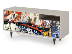Móvel De Tv* Mueble de TV - 125х56х41 cm - T7 - Le Séchage des voiles , Areia Bege