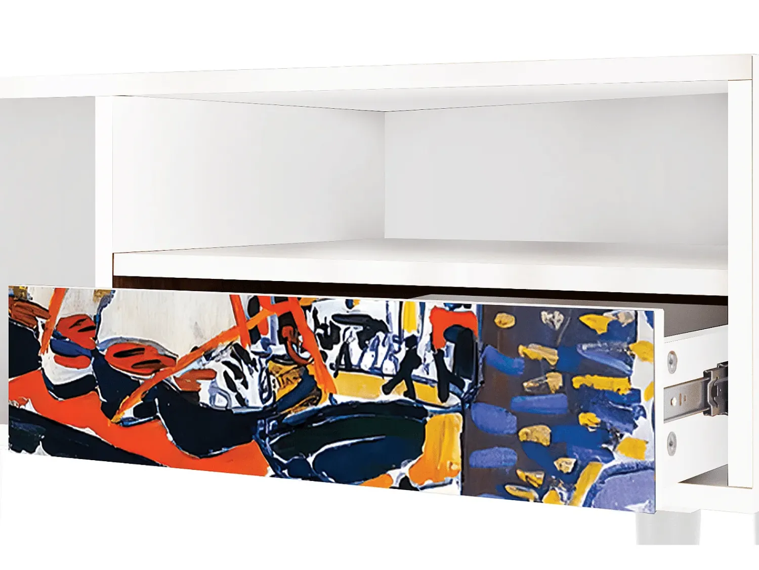 Móvel De Tv| Mueble de TV - 115х59х48 cm - T3 - Le Séchage des voiles , Branco Bege
